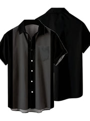 Stripe Print Men's Casual Shirt With Chest Pocket