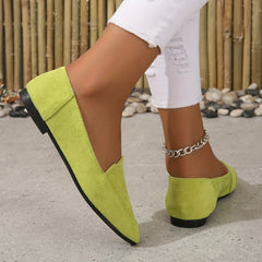 Women's Pointed Toe Loafers Slip On Flat Shoes