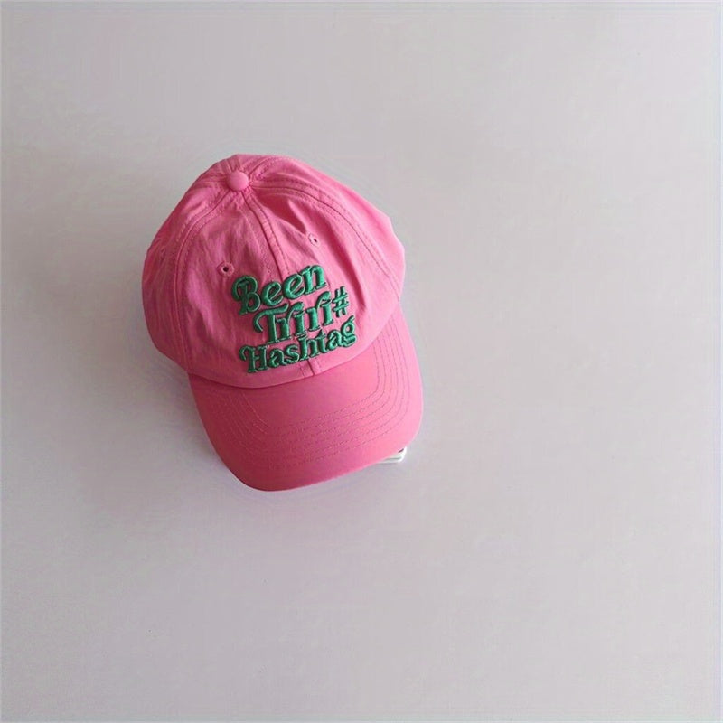 Kids Sunshade Breathable Baseball Cap with Letter Embroidery