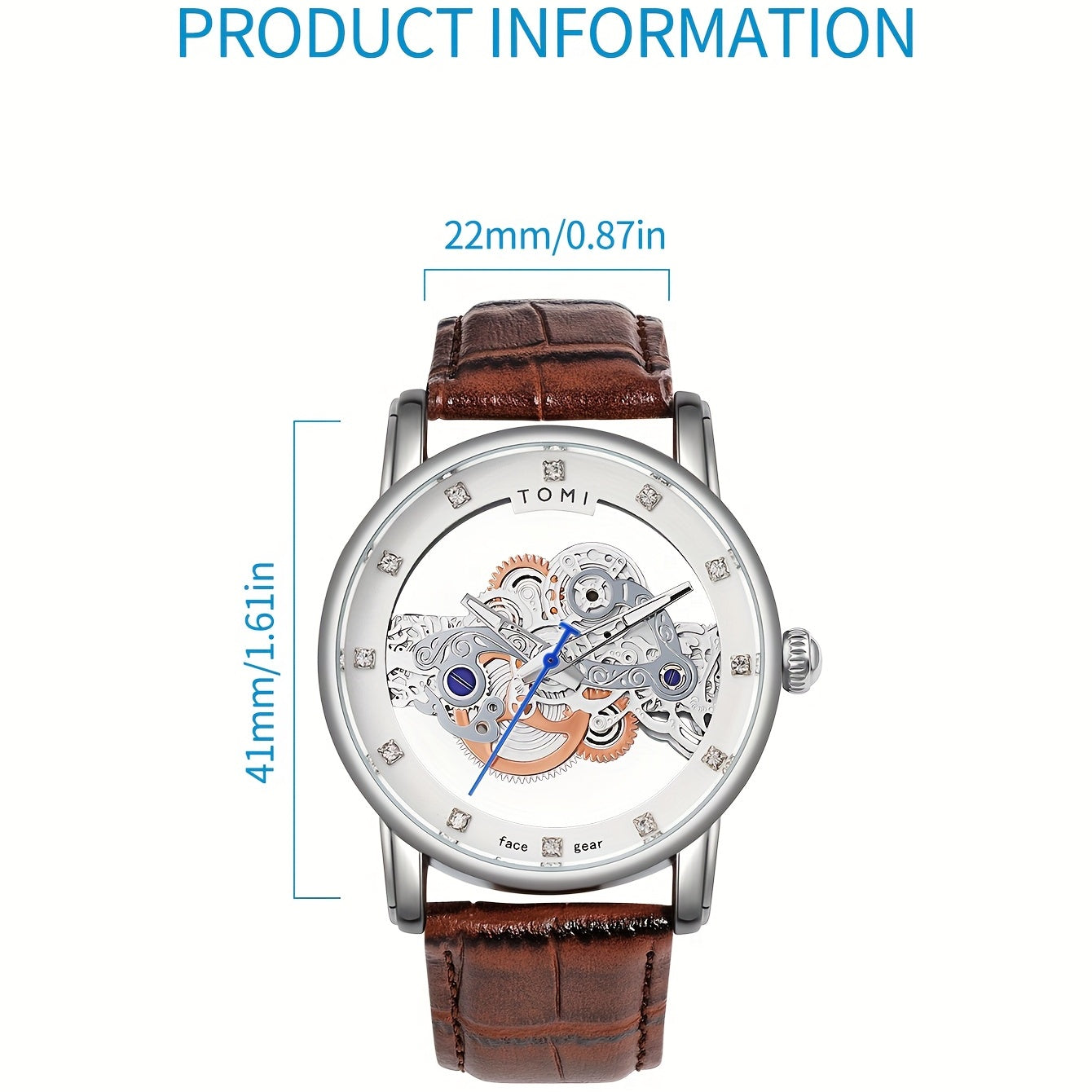 Teens Full Double-sided Hollow Mechanical Wrist Watch