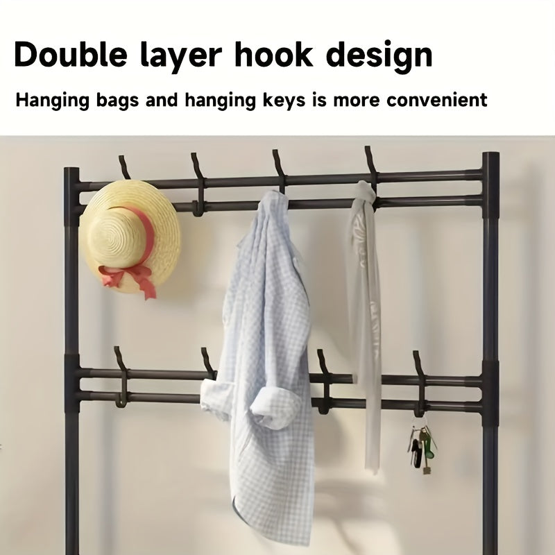 Carbon Steel Shoe Hat Rack Foyer Coat Rack, 4-5 Layers Storage Shelves
