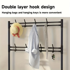 Entrance Coat Rack Foyer Shoe Rack with Storage Shelves