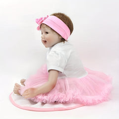 22 Inch Reborn Dolls Soft Silicone Vinyl Toddlers Dolls Boy Girl Toys