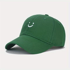 Unisex Sunshade Baseball Cap with Smile Embroidery
