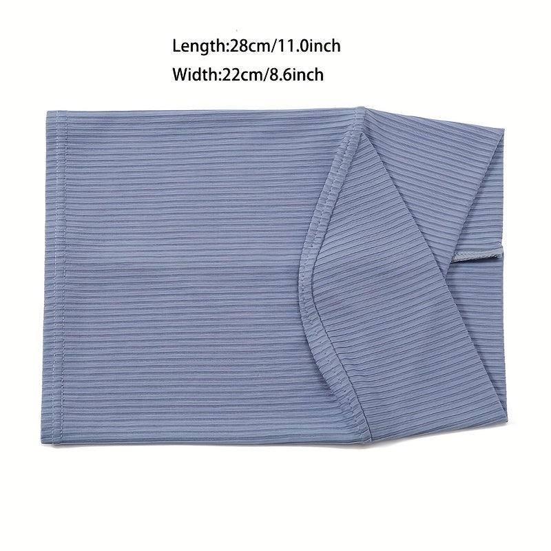 Striped Inner Cap Scarf Solid Turban Cap Casual Hijab