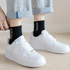 6 Pairs Men's Striped Crew Socks Breathable Casual Outdoor Unisex Socks