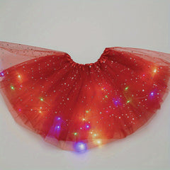 Women LED Tutu Skirt Glowing Light Tulle Fairy Skirt LED Light Up Skirt