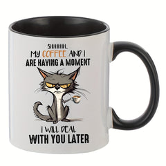 11oz Cat Drinking Coffee Ceramic Mug Great Gift For Mom Friends