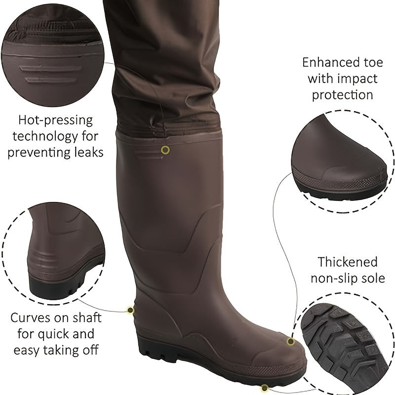 Waterproof Hip Waders Outdoor Fishing Pants Brown