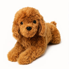 Realistic Teddy Bear Plush Toy Dog Stuffed Animal with Deep Brown Fur