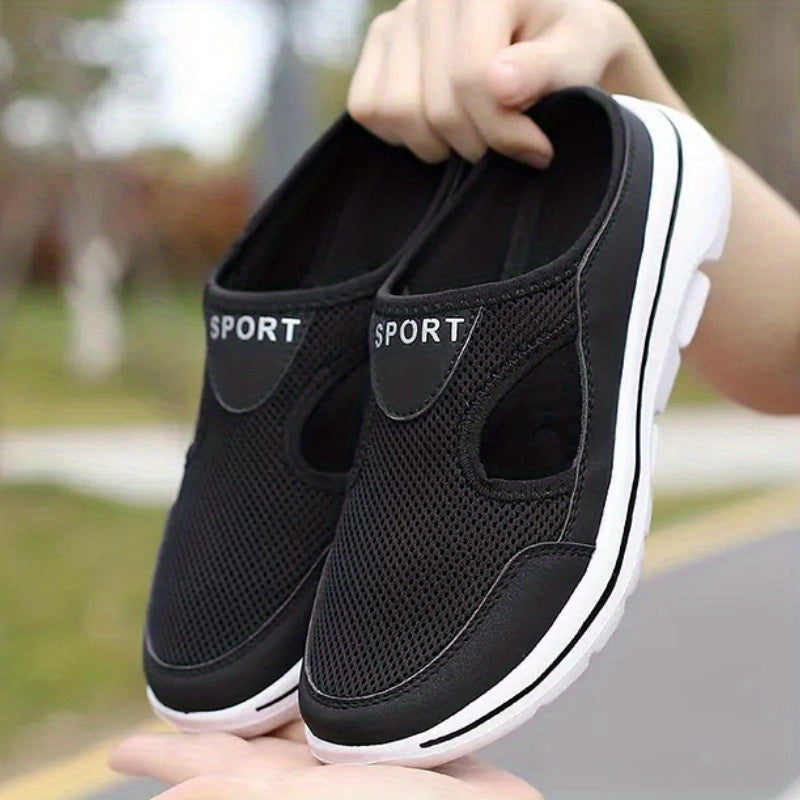 Women's Summer Casual Shoes Breathable Mesh Sandals Soft Half Slippers