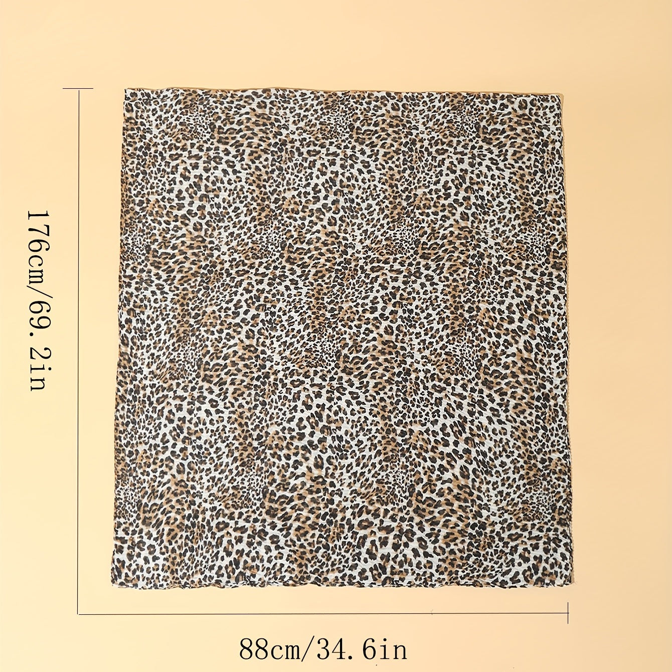 Leopard Print Wrinkle Scarf Long Shawl Windproof Head Wrap