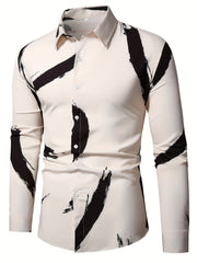 Casual Men s Shirt Turn Down Collar Long Sleeves Regular Fit