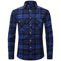 Men's Plaid Button Up Shirt Long Sleeve