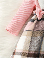 Baby Girl Pink Plaid Flannel Skirt Autumn Winter Gift