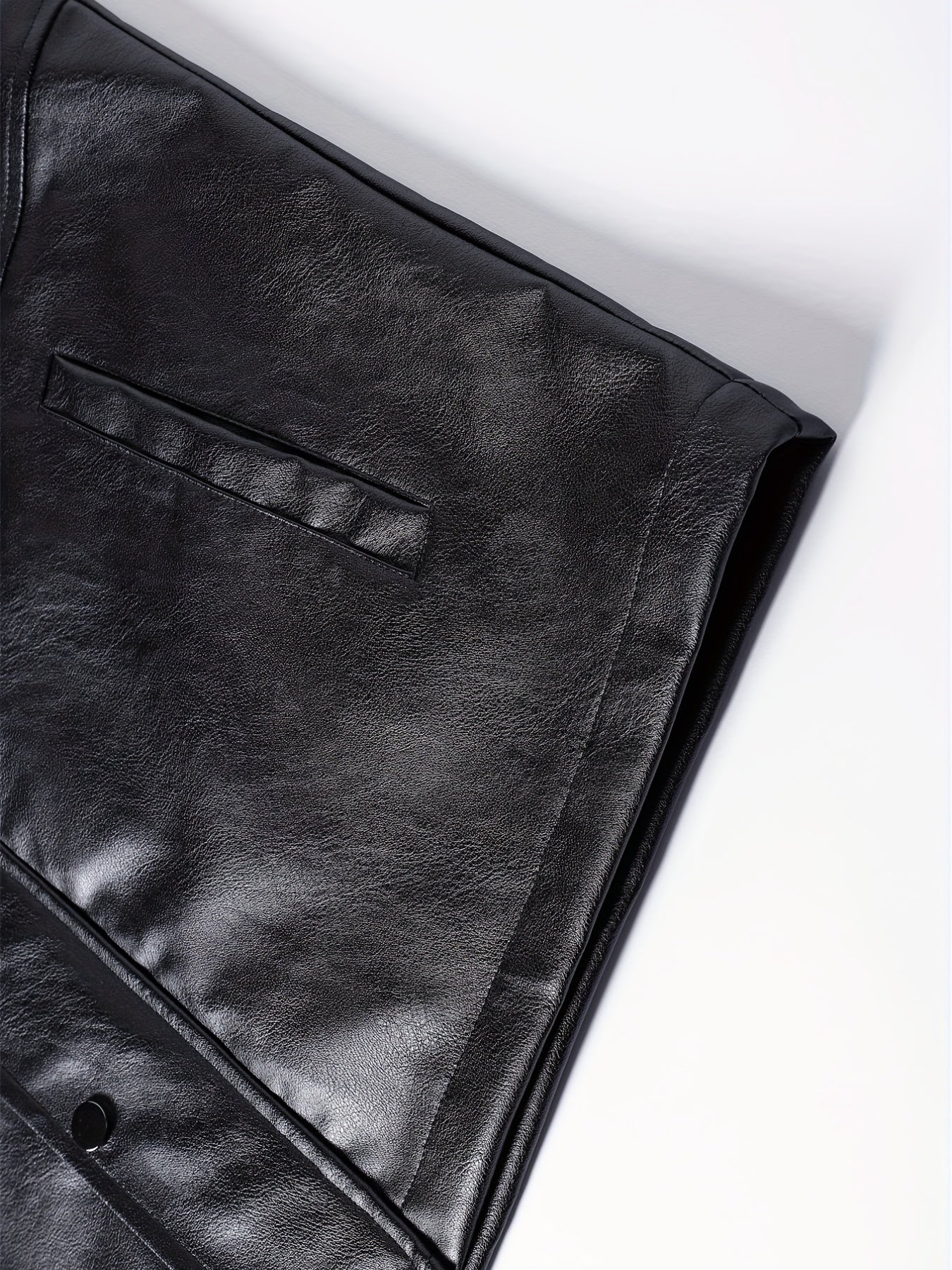 Men's Warm Fleece PU Leather Vest for Fall Winter