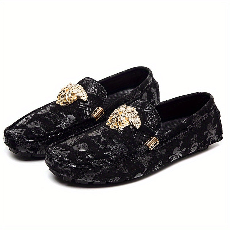 Men's Graphic Print Comfy Loafers Wear resistant Non Slip Smart Casual Shoes