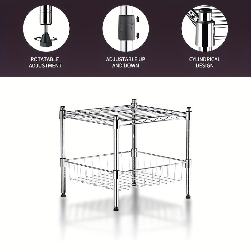 Home Storage Shelves 1 Tier 2 Tiers Countertop And Under The Sink Storage Rack
