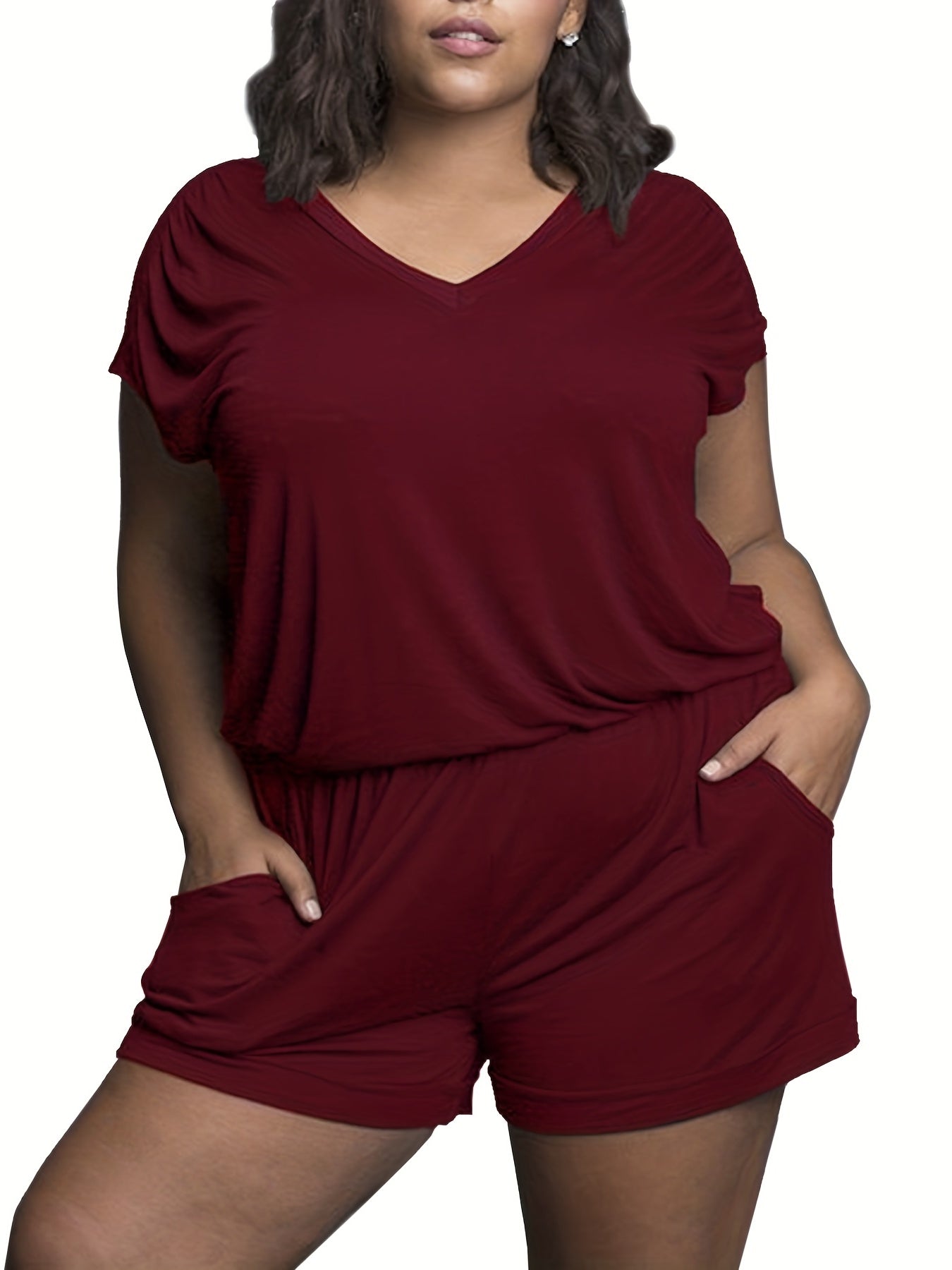 V-Neck Waist Romper