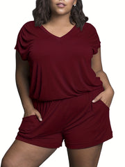V-Neck Waist Romper