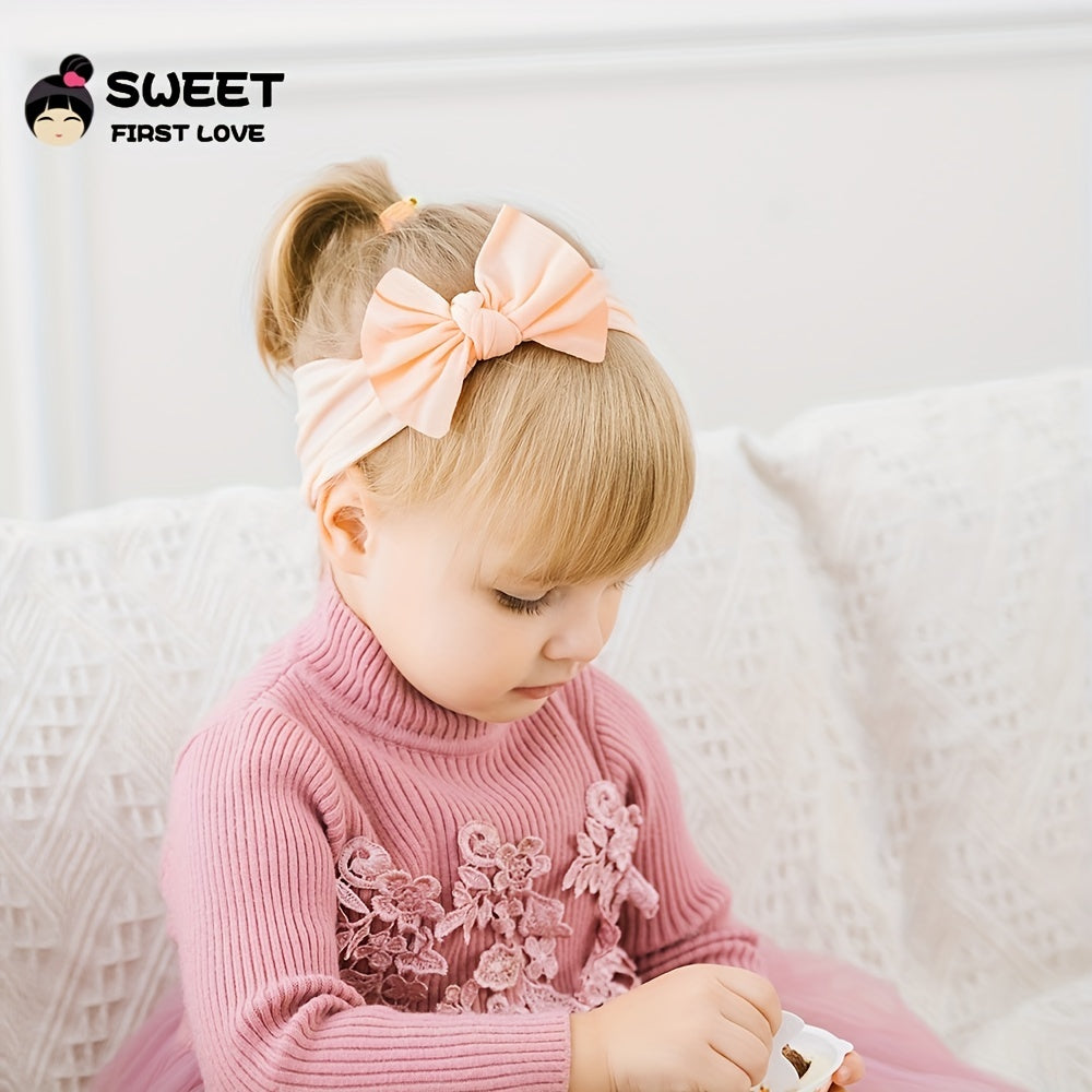 Baby Girls Bowknot Headband Soft Nylon Elastic Hairband Newborn Hair Accessories