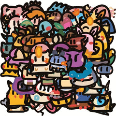 100pcs Monster Stickers Self Adhesive Paper for Laptop Luggage Phone Cases