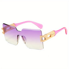 Y2K Rimless Sunglasses Gradient UV400 Sun Shades