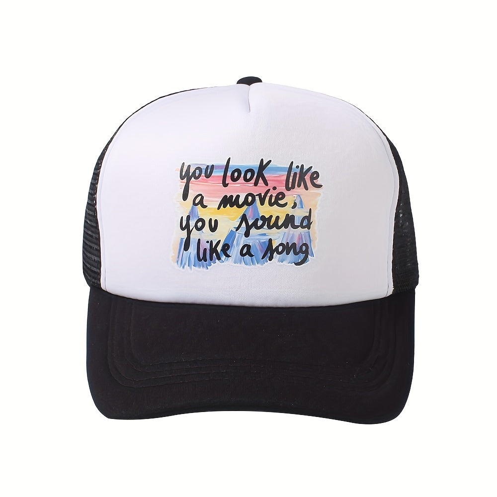 Colorful Letter Print Trucker Hat Mesh Baseball Cap Adjustable Dad Hats