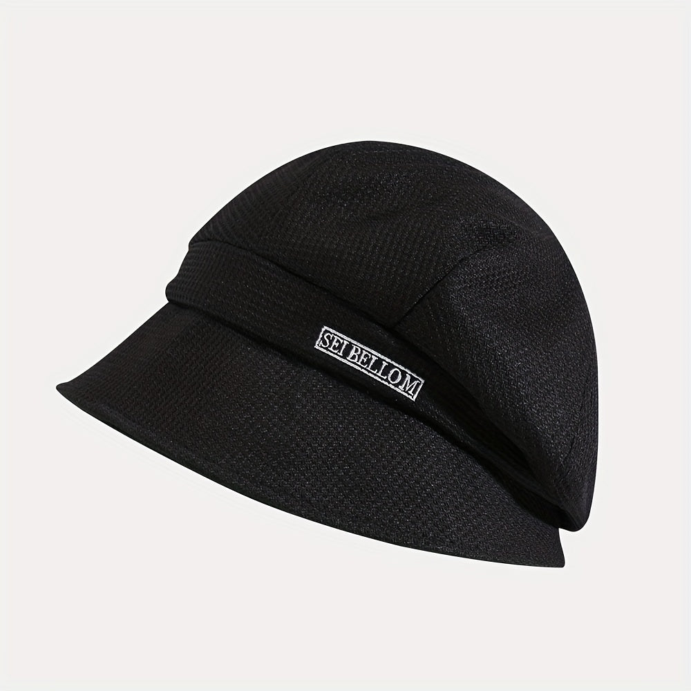 Letter Embroidery Bucket Hat Vintage Beret Lightweight Fisherman Cap