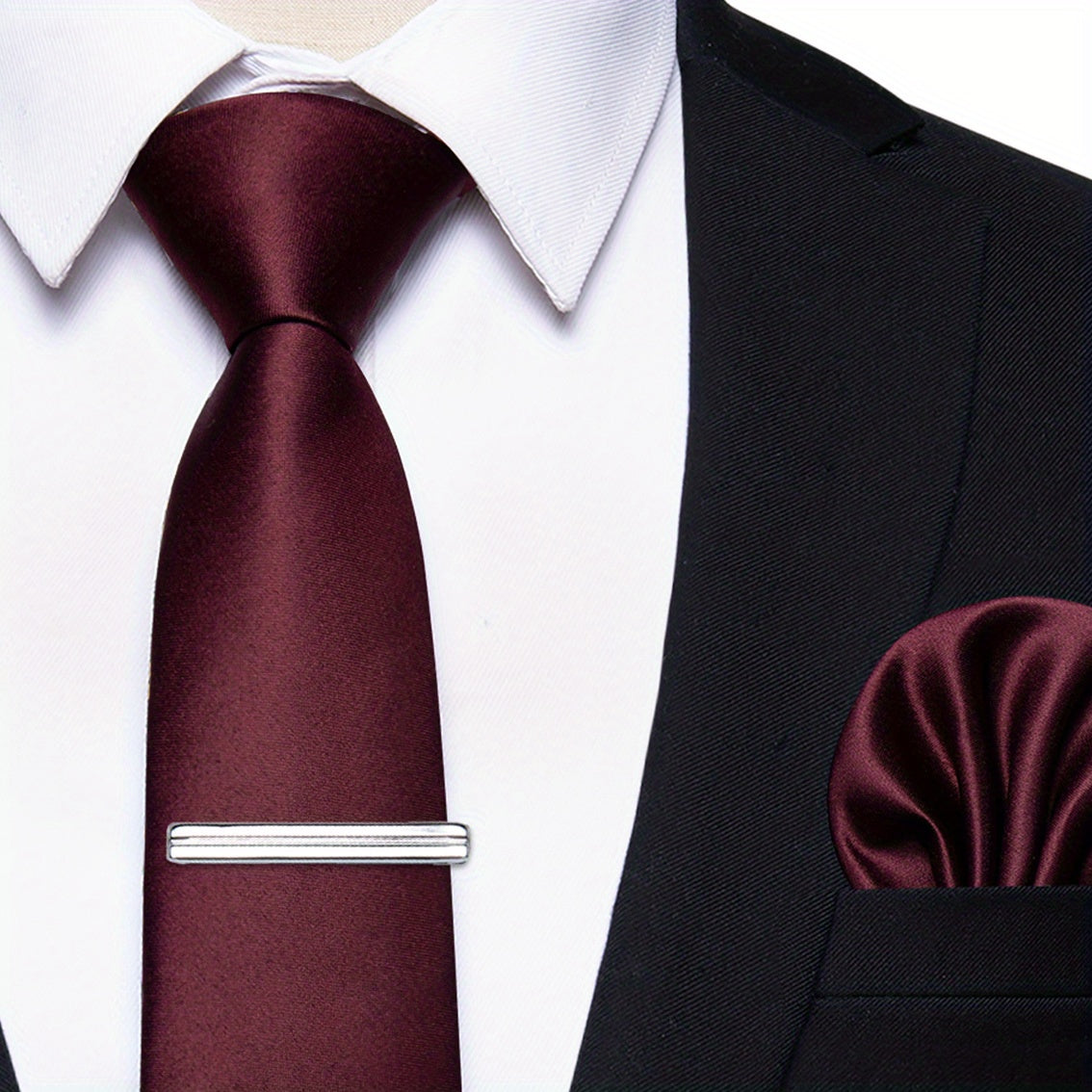 Men's Silk Tie Clip Wedding Party Formal Business Necktie