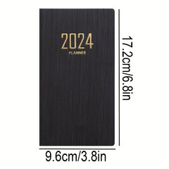 English Schedule Book for Students and Office - Leather Daily Planning Notebook