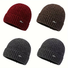 Winter Velvet Knitted Hat with Ear Protection for Outdoor Cycling Skiing