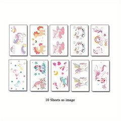 Cartoon Rainbow Unicorn Waterproof Tattoo Stickers