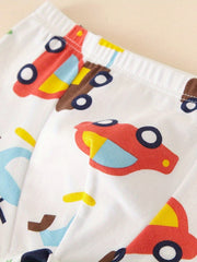3pcs Boys Boxer Briefs Colorful Cars Print Underwear