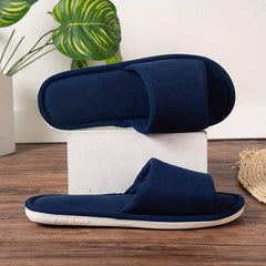Plush Cozy House Slippers Anti-skid Open Toe Slip-on Shoes