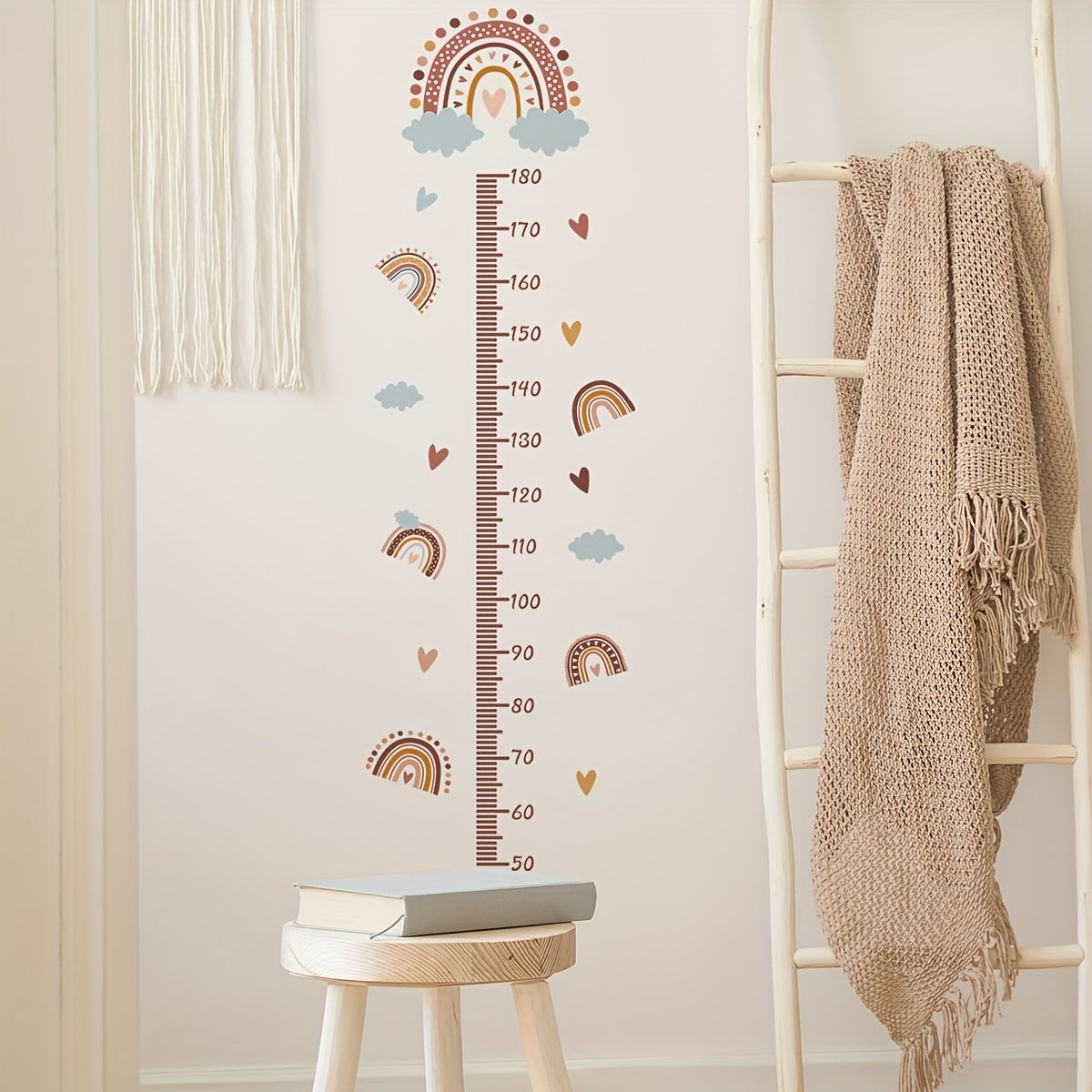 Rainbow Cloud Heart Height Wall Sticker