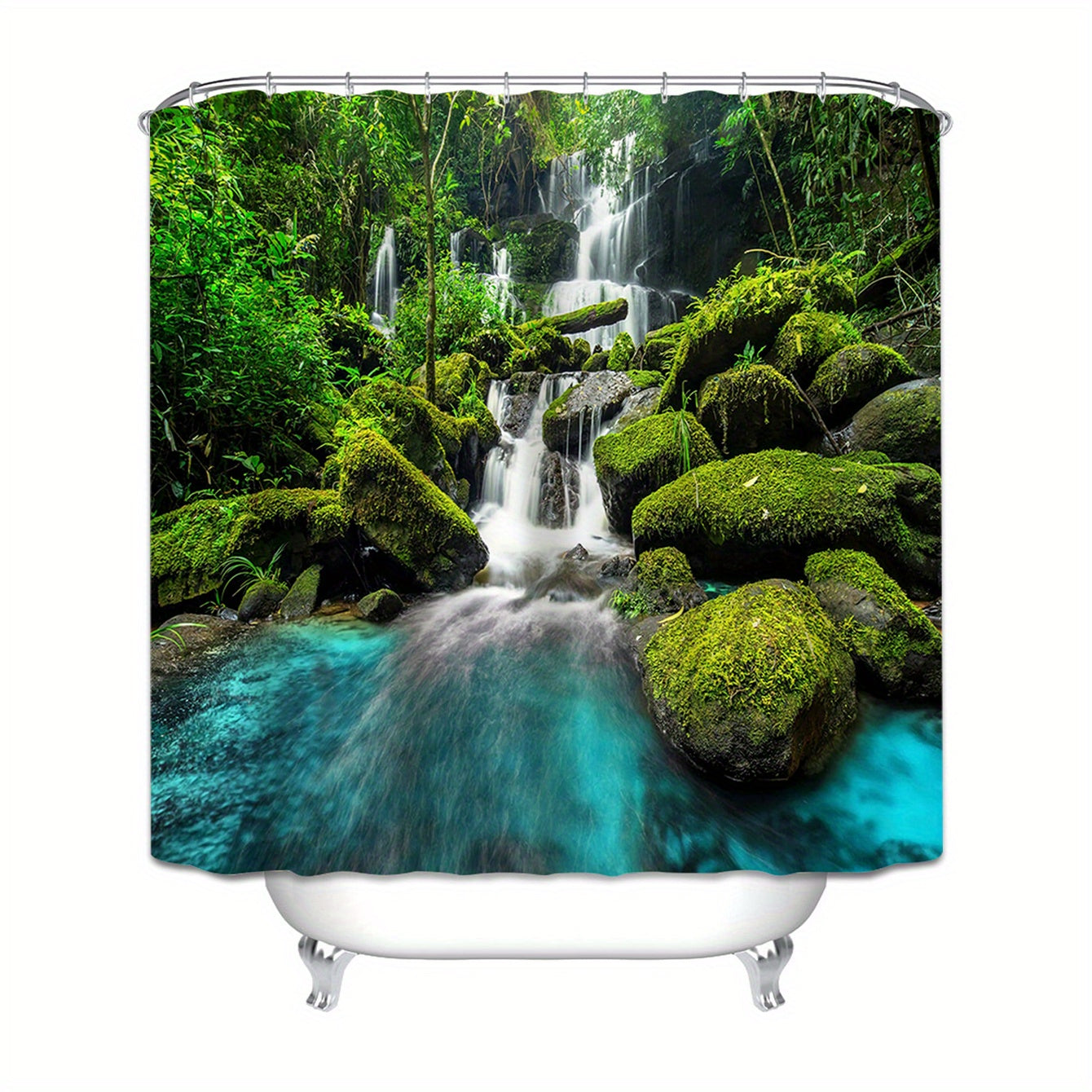 Waterfall Shower Curtain Set Stylish Bathroom Decor