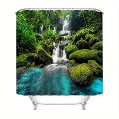 Waterfall Shower Curtain Set Stylish Bathroom Decor