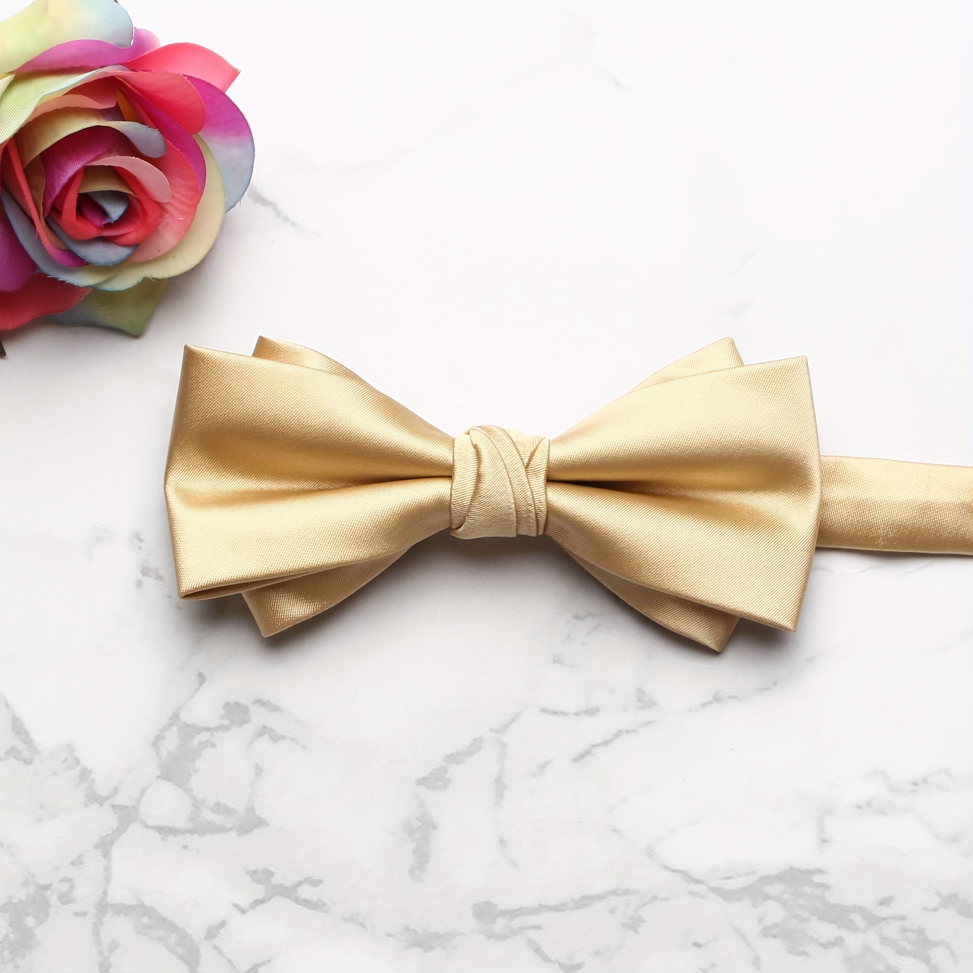 Men's Polyester Silk Bow Tie Multicolor Wedding Bow Tie Collar Flower Banquet