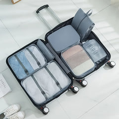 7pcs Travel Packing Bag With Zipper Durable Storage Container