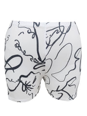 Women's Plus Graffiti Print Off Shoulder Top & Shorts Set