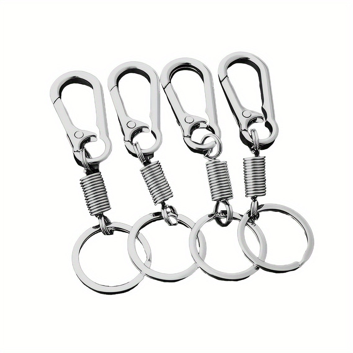 4pcs Spring Buckle Keychain Clip Key Ring Retractable Key Ring Key Holder