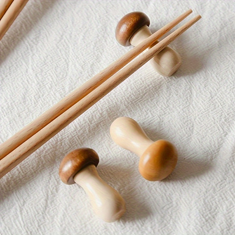 Mushroom Chopsticks Rack Wooden Party Decoration
