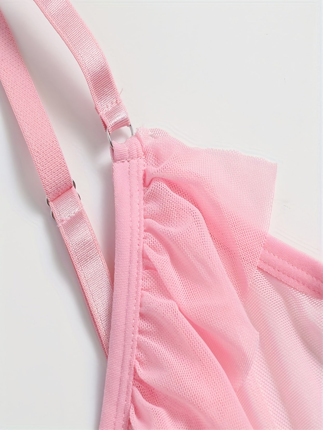 Sexy Ruffle Trim Mesh Bra & Panty Set