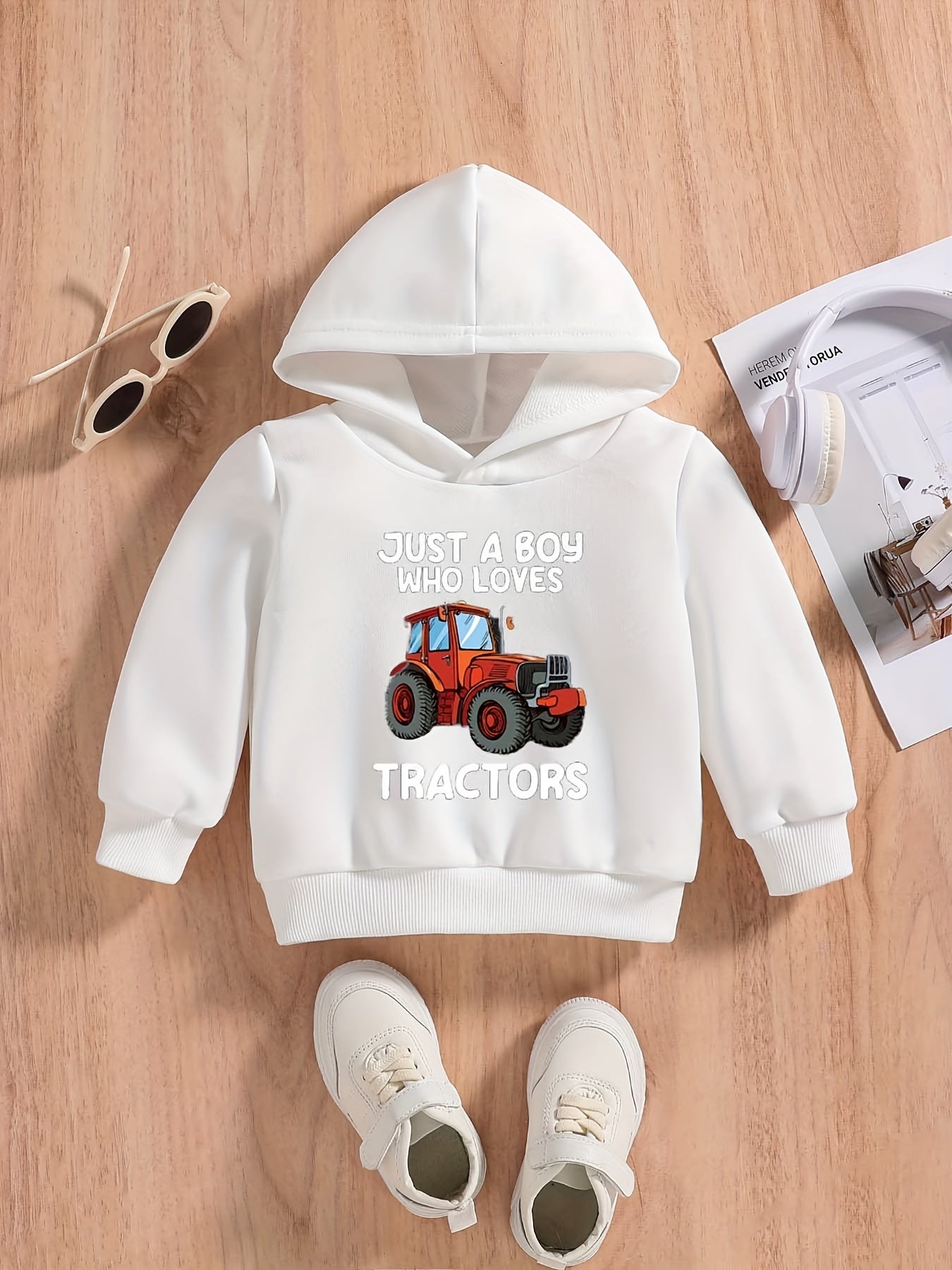 Baby Boys Vehicle Graphic Pullover Sweatshirt Hoodie