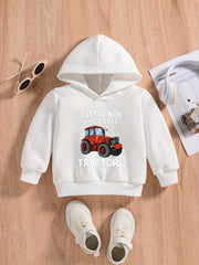 Baby Boys Vehicle Graphic Pullover Sweatshirt Hoodie
