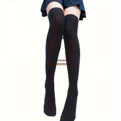 Women's Knee High Knitted Stockings Solid Comfort Outdoor Socks