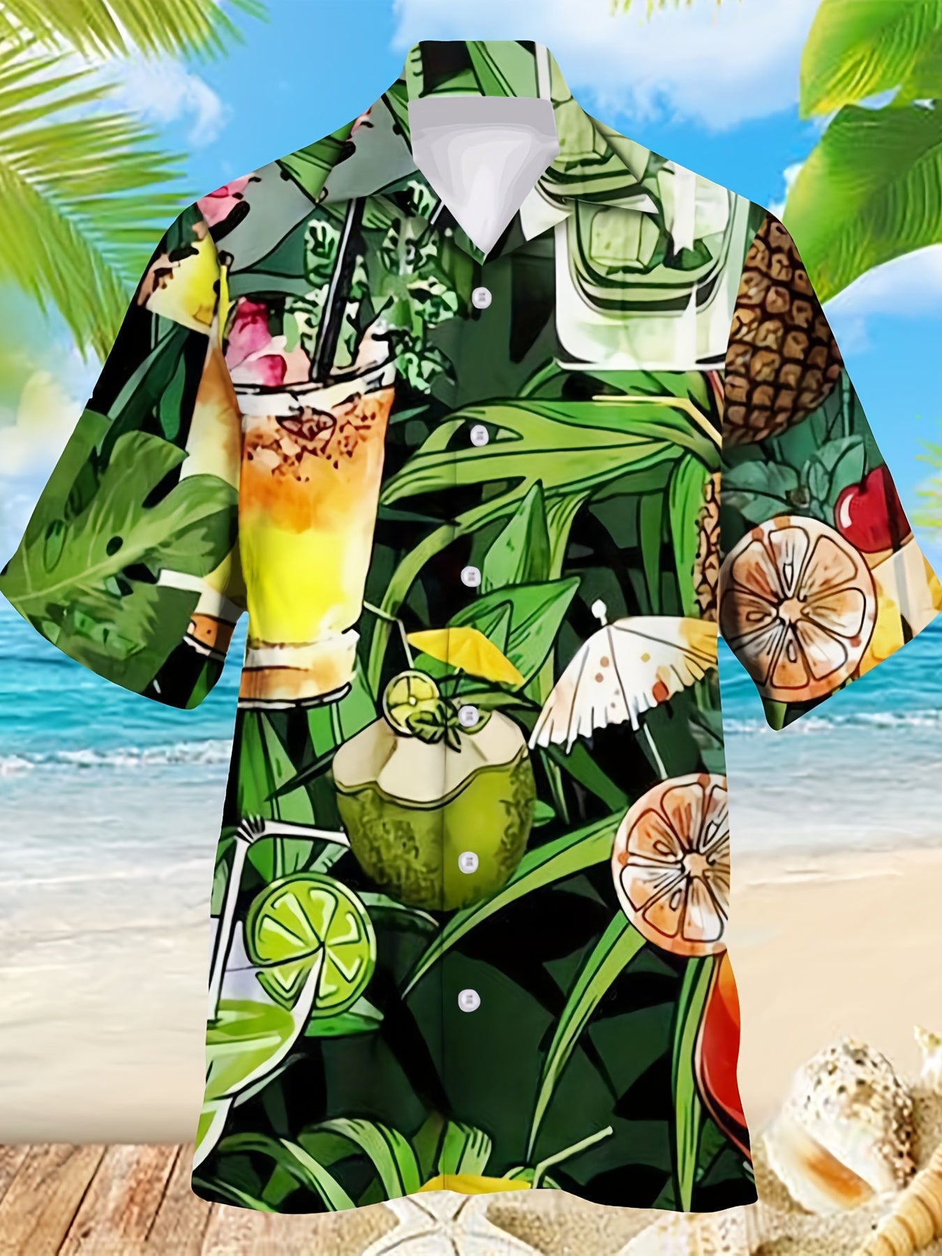 Men's Hawaiian Shirt Summer Vacation Resort Top