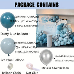 136pcs Ice & Silvery Balloons for Party Decoration