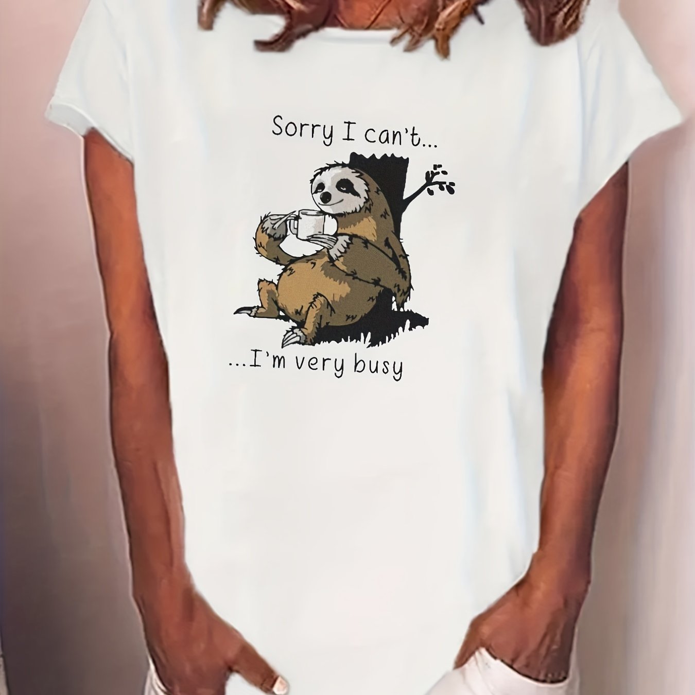 Animal Print T Shirt Short Sleeve Funny Slogan Graphic Sports Tees Women's Tops